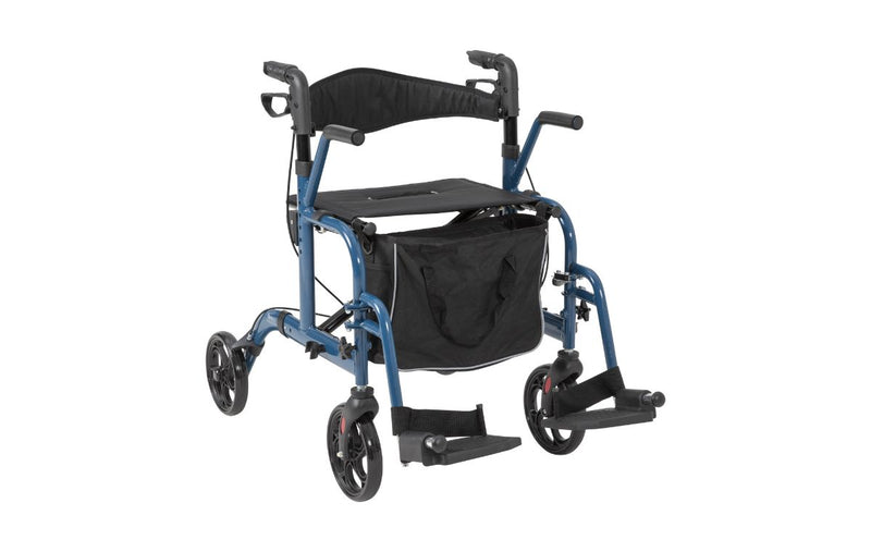 Aluminium Lightweight 2-in-1 Wheelchair Rollator