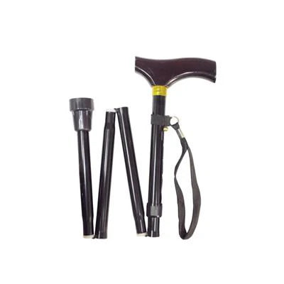 Adjustable Folding Walking Stick Black