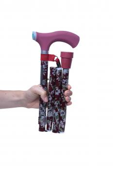 Adjustable Folding Walking Stick With Silicone Handle