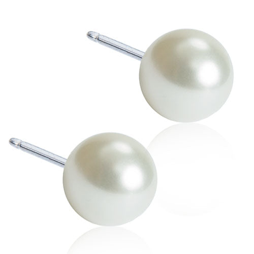 NATURAL TITANIUM Pearl 6 mm - Skin Friendly Earrings Ireland